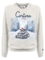 Herren-Sweatshirts ohne Kapuze Mc2 Saint Barth - Heron Print Cortina Road 10 Emb - Creme