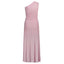 Women's casual clothes D.Exterior - Plisse' Lux Long One-Shoulder Dress - Fuchsia