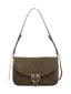 Borse a spalla Donna Pinko - Love Satchel Classic Suede - Verde militare
