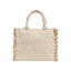 Borse a mano Donna Pinko - Beach Shopper in canvas riciclato sale e pepe - Avorio