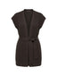Gilet Donna Maria Bellentani - Gilet In Maglieria Con Fusciacca - Marrone