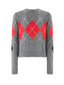 Cardigan Donna Pinko - Cardiff Cardigan Argyle - Grigio