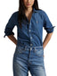 Camicie Donna Ralph Lauren - Ls Crlte St Long Sleeve Button Front Shirt - Blu