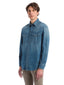 Camicie casual Uomo Dondup - Camicia Regular In Denim Blu Fisso - Blu