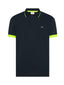 Polo Uomo Sun68 - Polo Small Stripe Fluo S/S - Blu