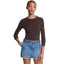 Maglie Donna Michael Kors - Chain Nk Ls Rib Swtr - Marrone