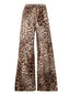 Pantaloni Donna MOSCHINO JEANS - Pantalone Raso Cotone Tampa Leopardo - Marrone