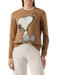 Maglioni Donna Mc2 Saint Barth - New Queen Snoopy Waiting Snow 19 Emb - Cammello