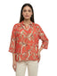 Bluse Donna Maria Bellentani - Blusa M 3/4 Con Scollo A Polo - Corallo