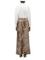 Pantaloni Donna MOSCHINO JEANS - Pantalone Raso Cotone Tampa Leopardo - Marrone