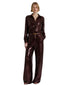 Pantaloni Donna Alberta Ferretti - Pantalone Paillettes Su Jersey - Marrone