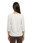 T-shirt Donna Maria Bellentani - T-Shirth M3/4 Con Profili In Maglia - Bianco