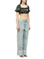 Camicie Donna MOSCHINO JEANS - Camicia Raso Stampa Ramage - Nero