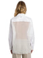 Camicie Donna Dondup - Camicia Over In Gabardina Tinto Filo - Bianco