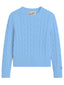 Maglioni Donna Mc2 Saint Barth - Sorbonne Braid Wool Roundneck Sweater - Azzurro