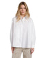 Camicie Donna Dondup - Camicia Over In Gabardina Tinto Filo - Bianco