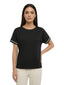 Canotte e top Donna Maria Bellentani - Top Over Con Profili In Maglieria - Nero