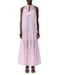 Vestiti casual Donna Hanita - Abito Scollo America Con Balze +Laccetti Con Fiori - Rosa