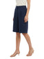 Pantaloncini Donna Maria Bellentani - Bermuda Con Zip E Piega - Blu