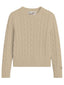 Maglioni Donna Mc2 Saint Barth - Sorbonne Braid Wool Roundneck Sweater - Beige