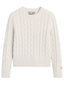 Maglioni Donna Mc2 Saint Barth - Sorbonne Braid Wool Roundneck Sweater - Bianco