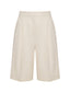 Pantaloncini Donna Maria Bellentani - Bermuda Con Zip E Piega - Beige