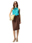 Canotte e top Donna Pinko - Carota Top Satin - Verde-Antropos Boutique