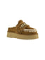 Stivali Donna Mou - Platform Clog Letter Logo - Cognac
